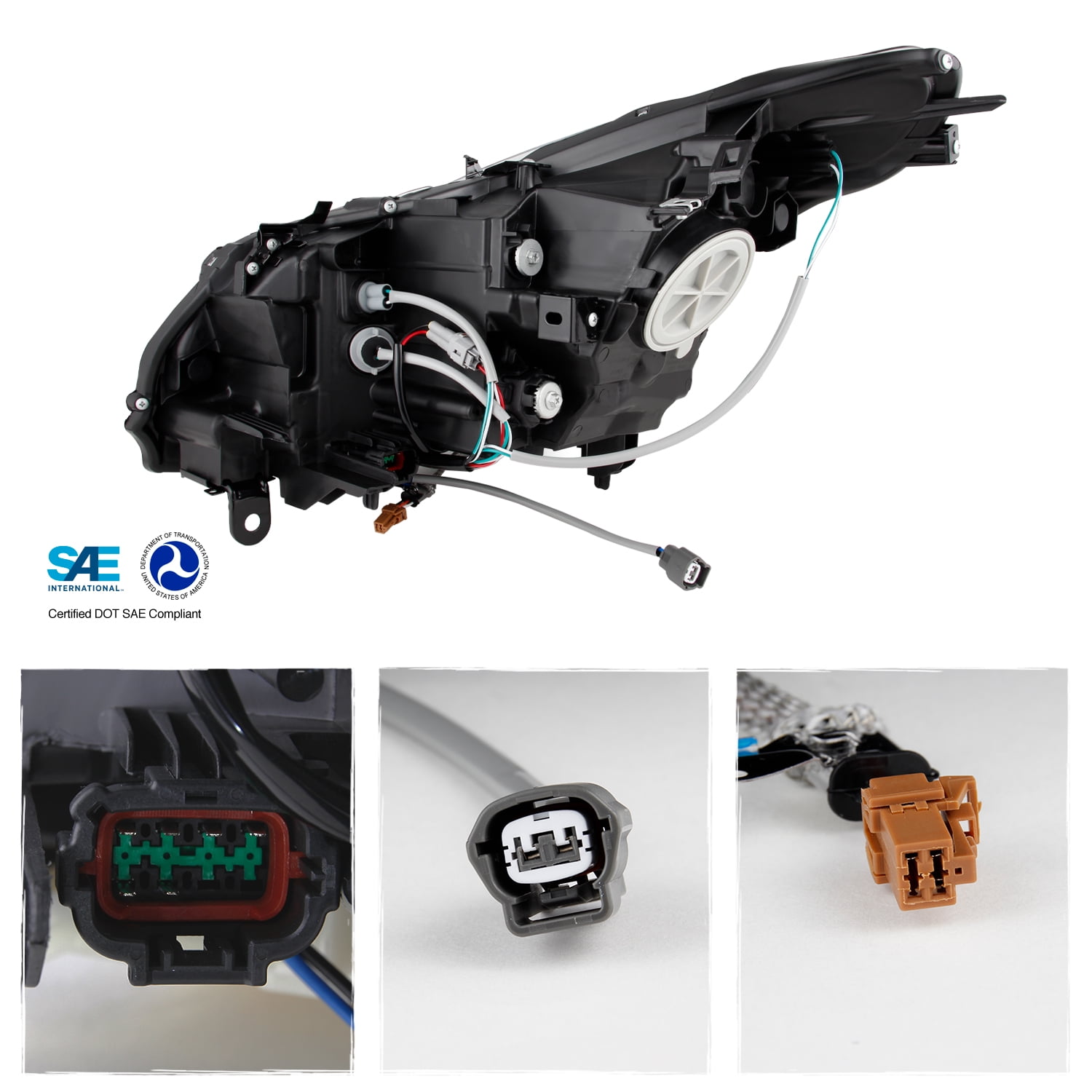 AKKON - Fit 210-2015 Infiniti G37/G25/Q40 Sedan 4-Door [HID/Xenon Type] Projector Black Headlights Driver + Passenger