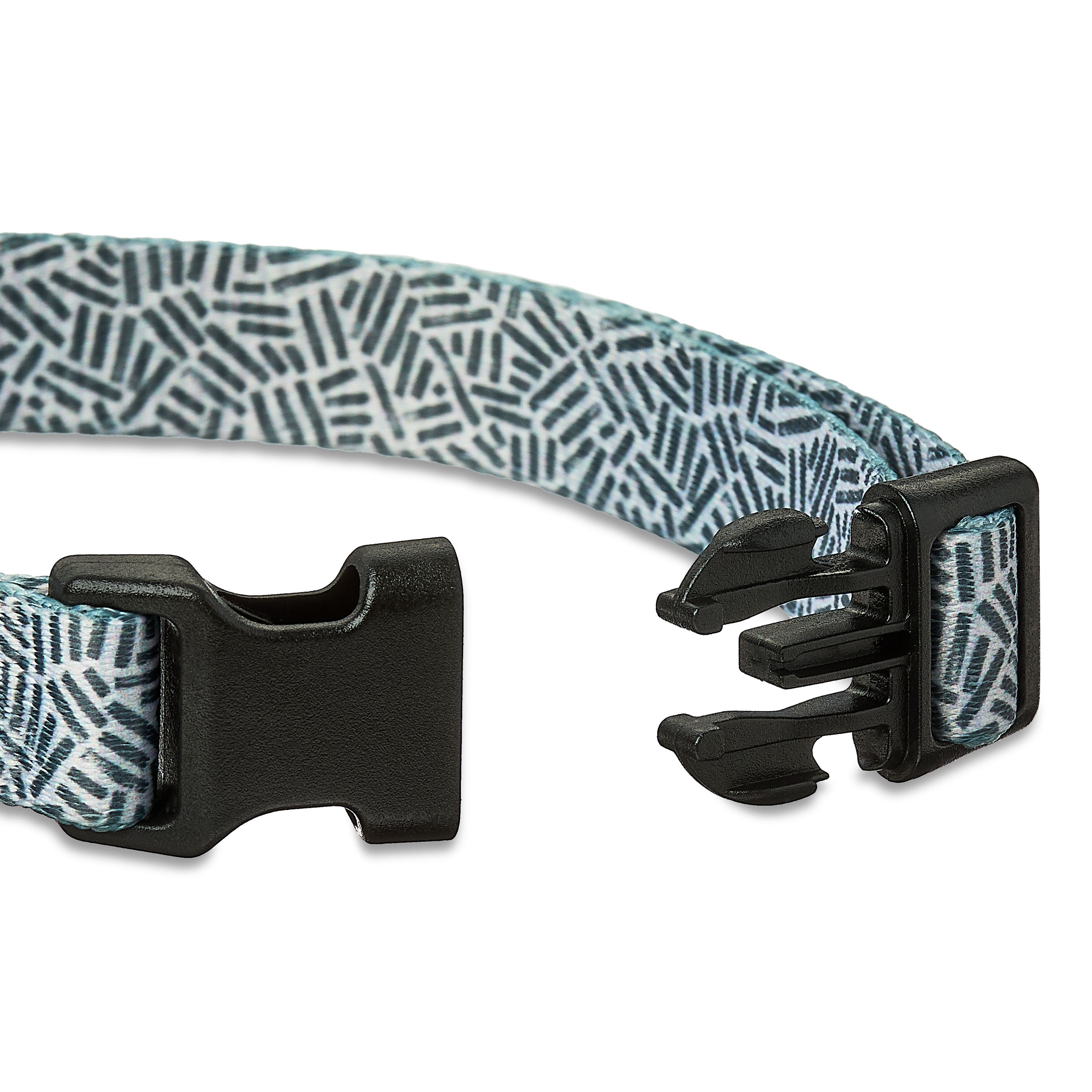 Vibrant Life Polyester Cushioned Adjustable Dog Collar, Gray Print, M