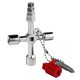 thumbnail image 1 of 4-in-1 Utility Cross Key Multifunctional Wrench Tool Triangle/Square Keys for Train Electrical Elevator Cabinet Valve, 1 of 5
