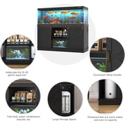 Blotout Farmhouse 75-120 Gallon Fish Tank Stand with Power Outlet, 59Aquarium Stand with Storage/Sliding Barn Door, Heavy Duty Tank Stand for 2 Fish Tank/Reptile Terrarium, 1200lbs Capacity, Black
