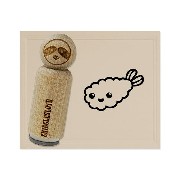 Kawaii Cute Shrimp Tempura Ebi Rubber Stamp for Scrapbooking Crafting Stamping - Mini 1/2 Inch