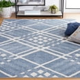 thumbnail image 2 of SAFAVIEH Blair Caiden Geometric Machine Washable Area Rug, 6'7" x 6'7" Round, Blue/Ivory, 2 of 8