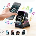 thumbnail image 3 of 5-in-1 Wireless Induction Bluetooth Speaker With Phone Stand RGB Ambient Light Portable Audio Device, 3 of 10