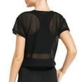 thumbnail image 3 of MRULIC t shirts for women Women Sheer Mesh Fishnet T-Shirt Crop Top Short Sleeve Net Tee Shirt Womens t shirts Black + L, 3 of 8