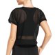 thumbnail image 2 of Gibobby Casual Playera de Manga Corta para Mujer Camisetas de mujer Cuello redondo Malla transparente Mallas Ultra Manga corta Color sólido Crop Top Net Camiseta(Negro,G), 2 of 5