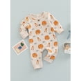 thumbnail image 3 of Baby Boys One-Piece Jumpsuits Long Sleeve Crewneck Cartoon Animal Patterned Long Pants Rompers, 3 of 8