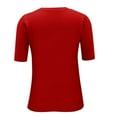 thumbnail image 6 of BRDFRL Sweaters for Women 2025 Casual Crew Neck Short Sleeve Sweater Knit Pullover Tops Spring Merino Wool Sweater Red S, 6 of 8