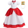 thumbnail image 1 of Vestido de princesa de melocotón para niñas, traje de Cosplay de Margarita Rosalina, Con cómic, para fiesta de Halloween Fivean unisex, 1 of 2