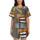thumbnail image 1 of Balery I Like Big Digger Conjunto de Pijama para Mujer con Estampado, Dos Piezas de Manga Corta y Shorts, Ropa de Dormir Suave con Cuello Redondo y Bolsillos-Small, 1 of 6