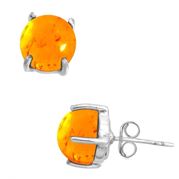 925 Sterling Silver Earring Amber Handmade Jewelry