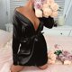 thumbnail image 4 of Karight Women's Satin Robes Ruffled Sleeve Silk Robe Short Kimono Bride Bathrobes Lace Trim Loungewear with Pockets, 4 of 8
