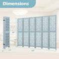 thumbnail image 3 of Gymax 6-Panel Wooden Room Divider w/ Carved Cutout Pattern & Solid Wood Frame, 3 of 10
