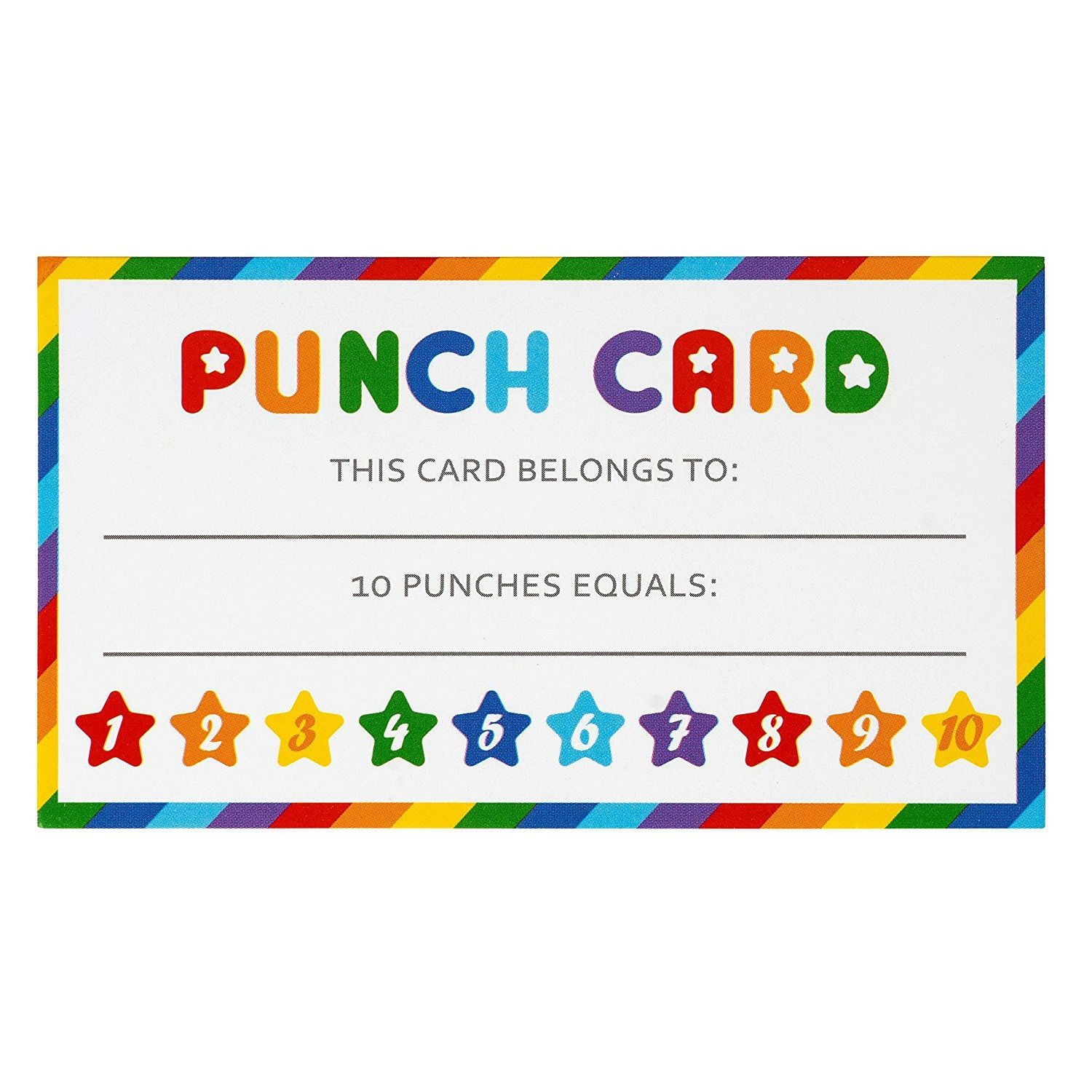 Juvale Punch Card for Classroom Kids Rewards 20 Pack In Reward Punch Card Template