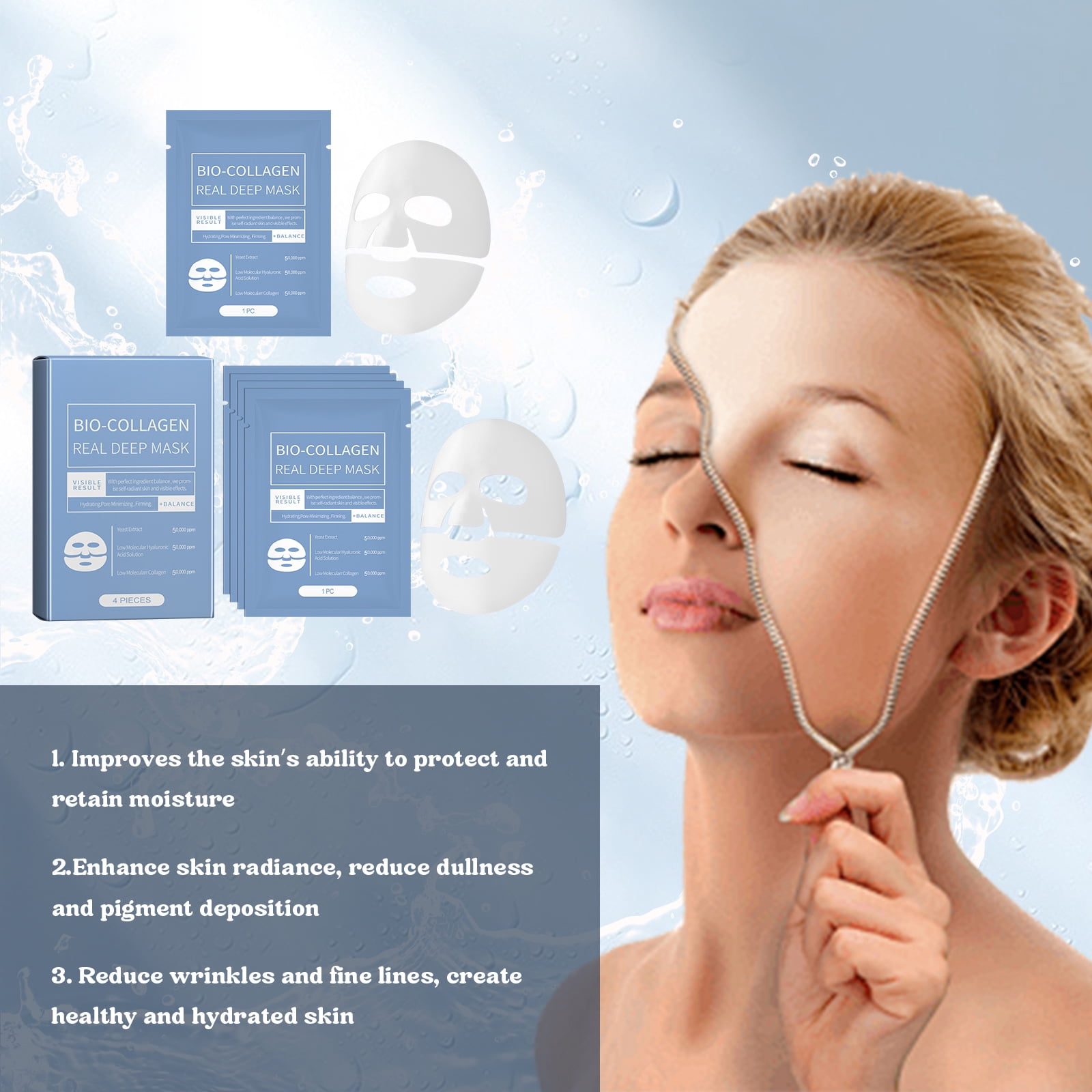 Alvantor Hydrating Overnight Collagen Face Mask - Pore Minimizing and Elasticity Plumping, 38g