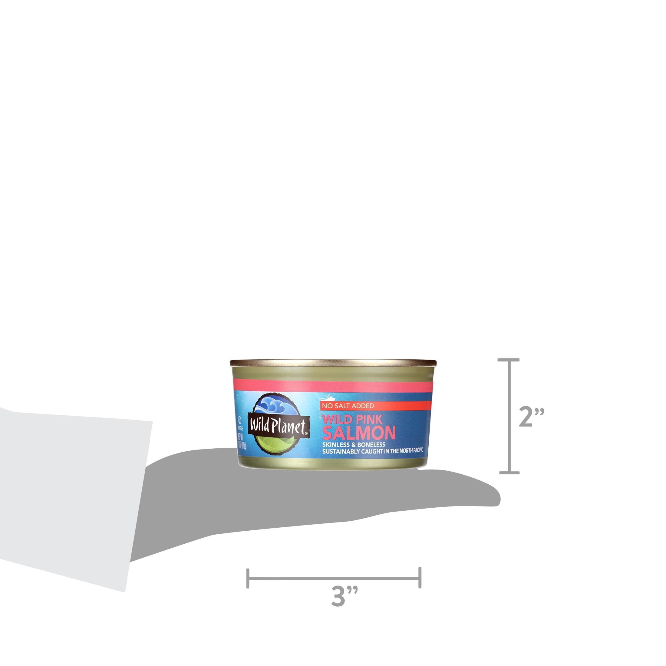 (4 pack) Wild Planet North Pacific Wild Caught Pink Salmon, No Salt Added, 6 oz Can