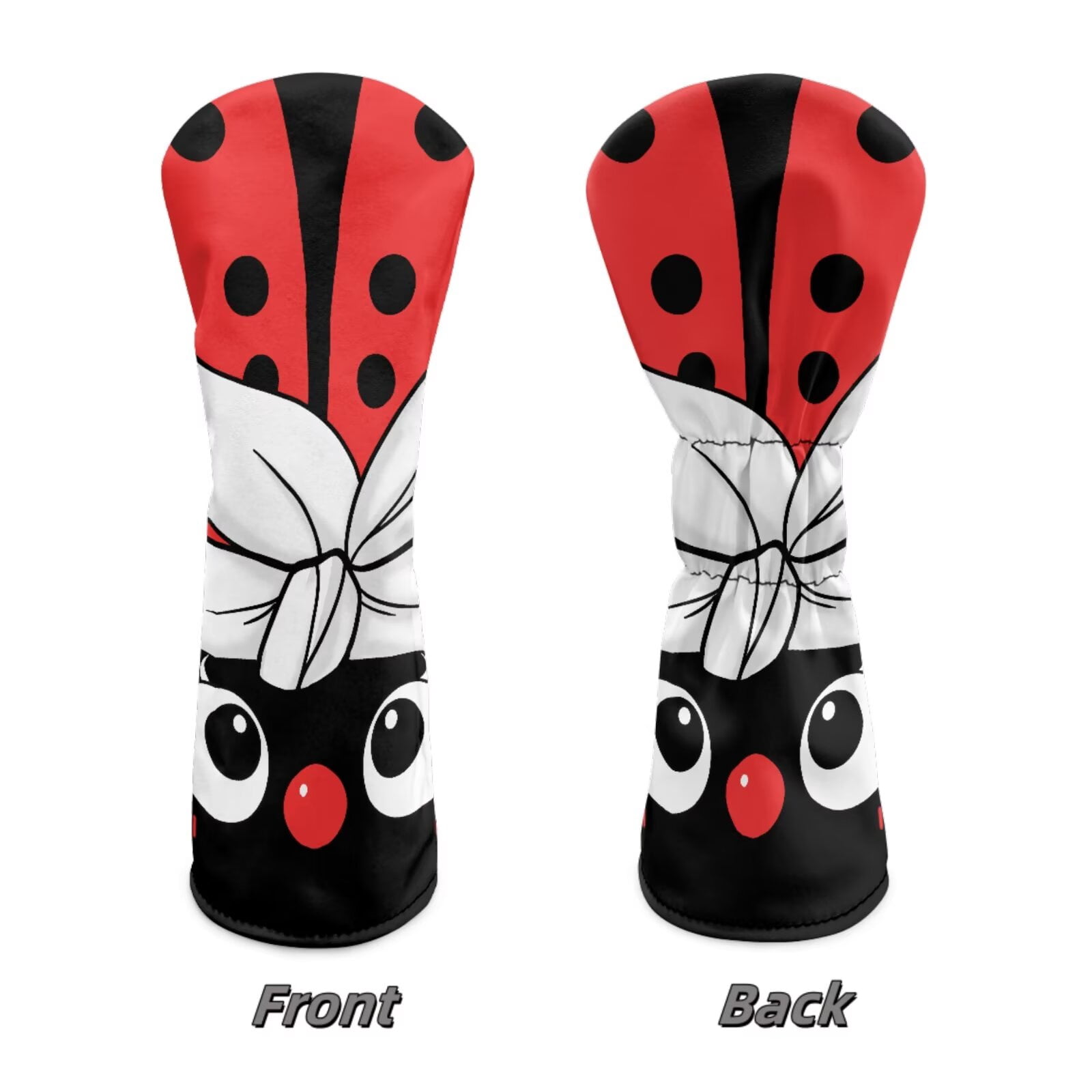 Uorisanigo Cute Ladybug Golf Club Head Covers, Driver, Fairway #3#5, Hybrid Headgear, Premium Waterproof PU Leather Golf Headcover Accessories for Women Men, Set of 3