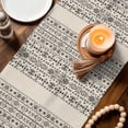 thumbnail image 5 of Bohemian Ethnic Table Runner, Brown Black Lines Linen Texture Cotton Linen Kitchen Table Decoration Washable Dining Tabletop Runners for Home Party Decor 13x36 Inches, 5 of 9