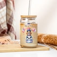 thumbnail image 3 of Happy 4th of July Patriotic Beagle Marching Band Uniform Balloons Fireworks 16oz Glass Cup Mug Beagles Dog Lover Gifts Idea Glass Can with Bamboo Lid and Straw - 13009, 3 of 5