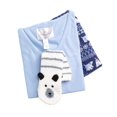 thumbnail image 3 of Goodnight Kiss Funny Face Fleece Pajama Set with Critter Socks, Blue/Polar Bear Fairisle, Small, 3 of 5