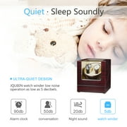 JQUEEN Double Watch Winder with Quiet Motor, Ebony Wood Paint Watch Winders for Automatic Watches
