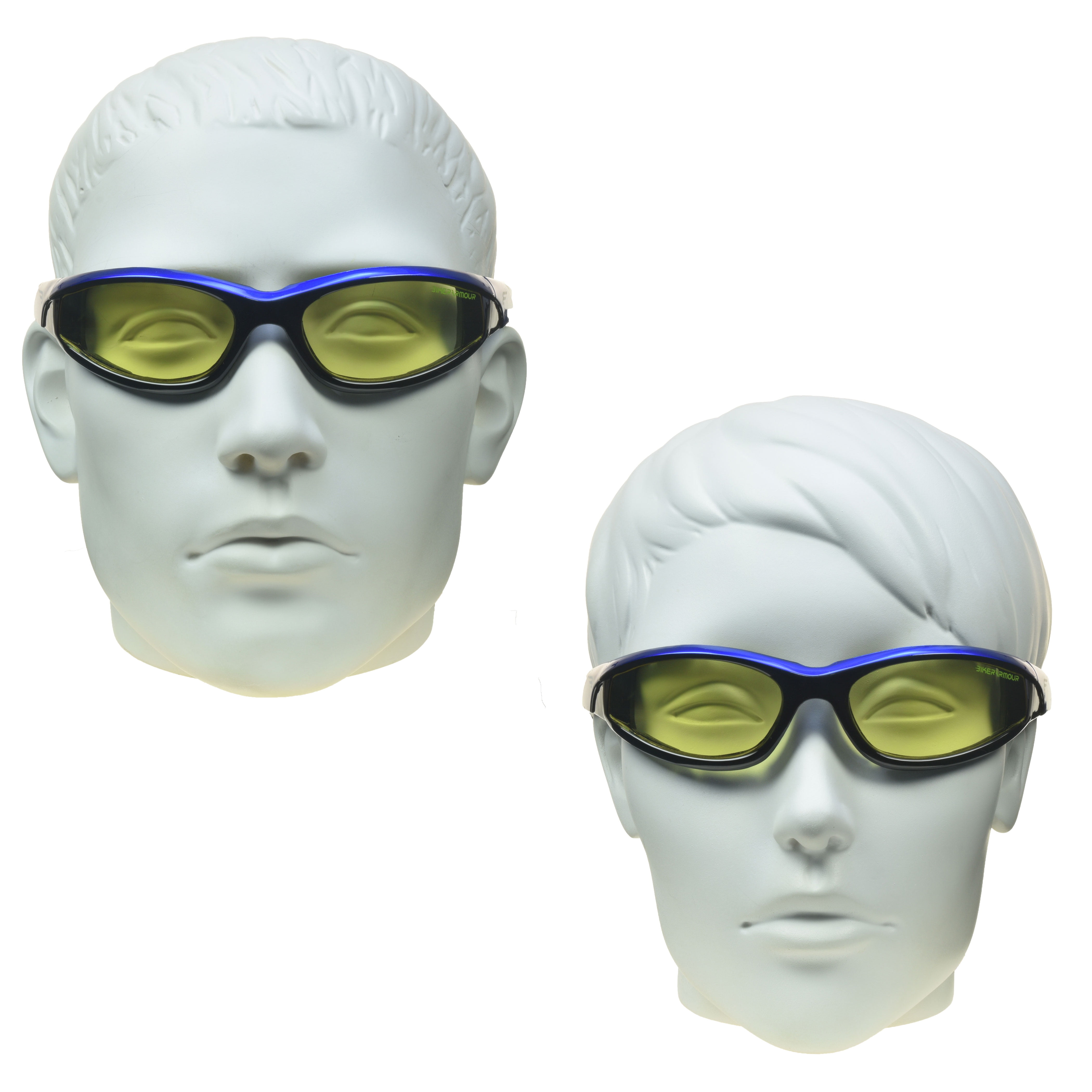 Bikershades Motorcycle Transitional Sunglass Day Night Riding Photochromic Blue Yellow