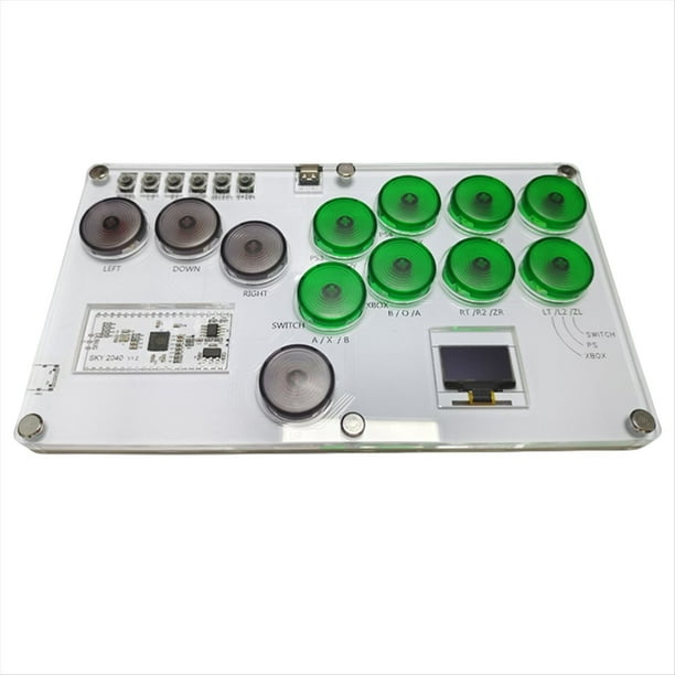 Joystick Arcade Controlador Street Fight Stick Controlador de Juego BotóN MecáNico para PC//Switch, Verde