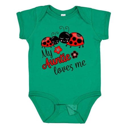 

Inktastic My Auntie Loves Me with Cute Lady Bugs Boys or Girls Baby Bodysuit
