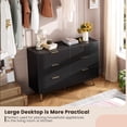 thumbnail image 4 of Negra fluted 6 - cajón de anchura cómoda: moderno chest con spacious deep cajones, ideal para para sala de estar, hallway, o para niños' room, 4 of 9