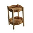 thumbnail image 5 of Rattan Vegetable Storage Serving Basket Storage Baskets Bin Rattan Storage Tray Rustic Rattan Bread Baskets for Onions Snack Patio Kitchen 18×4×28cm 2 Tire, 5 of 8