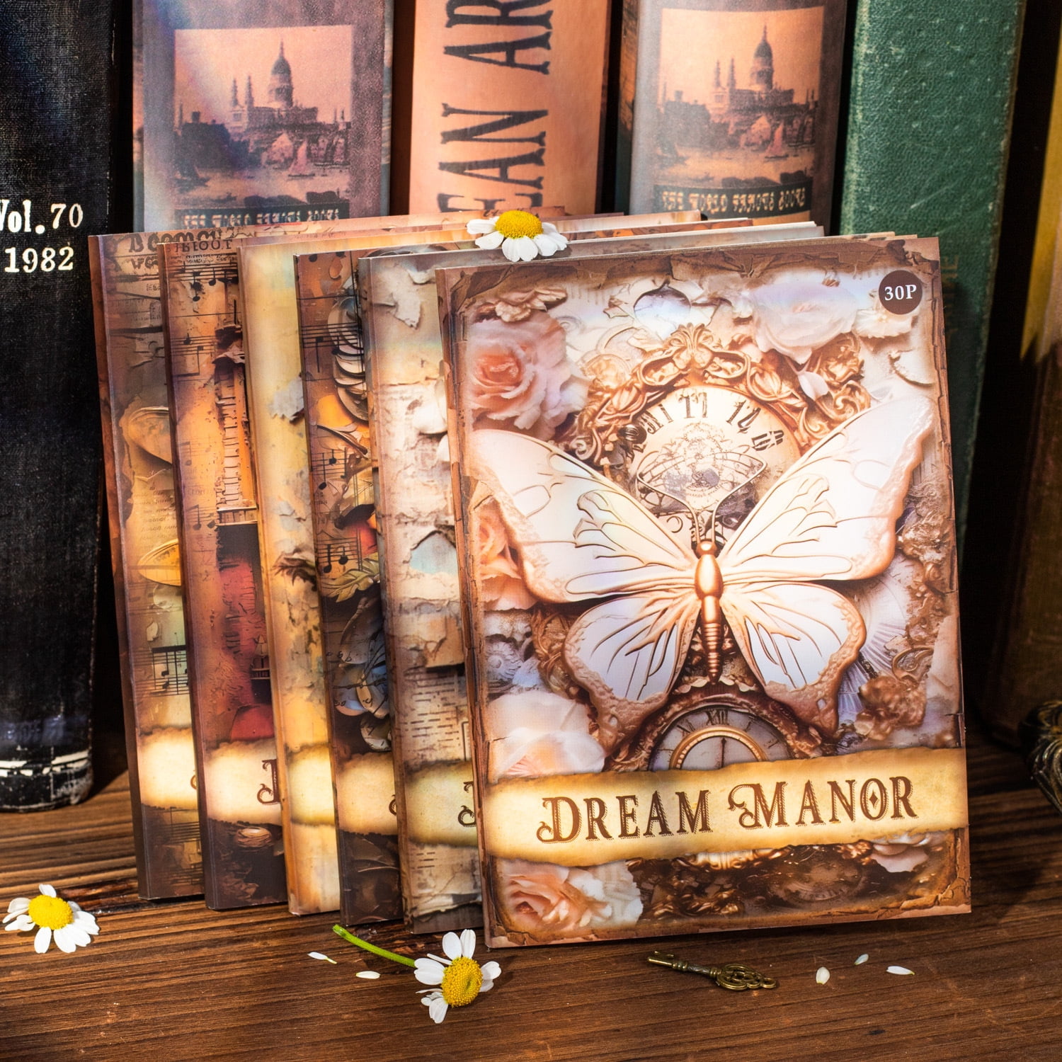 Beautiful Day Scrapbook Paper - Dreamland Manor Series Vintage 3D Realistic Journaling Material (20 Sheets)