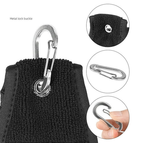 Portable Microfiber Golf Towel with Carabiner Clip Golf Ball Cleaning Towel Golf Ball Club Cleaner for Golf Course Exercise Towel Golf Ball Accessories for Men and Women