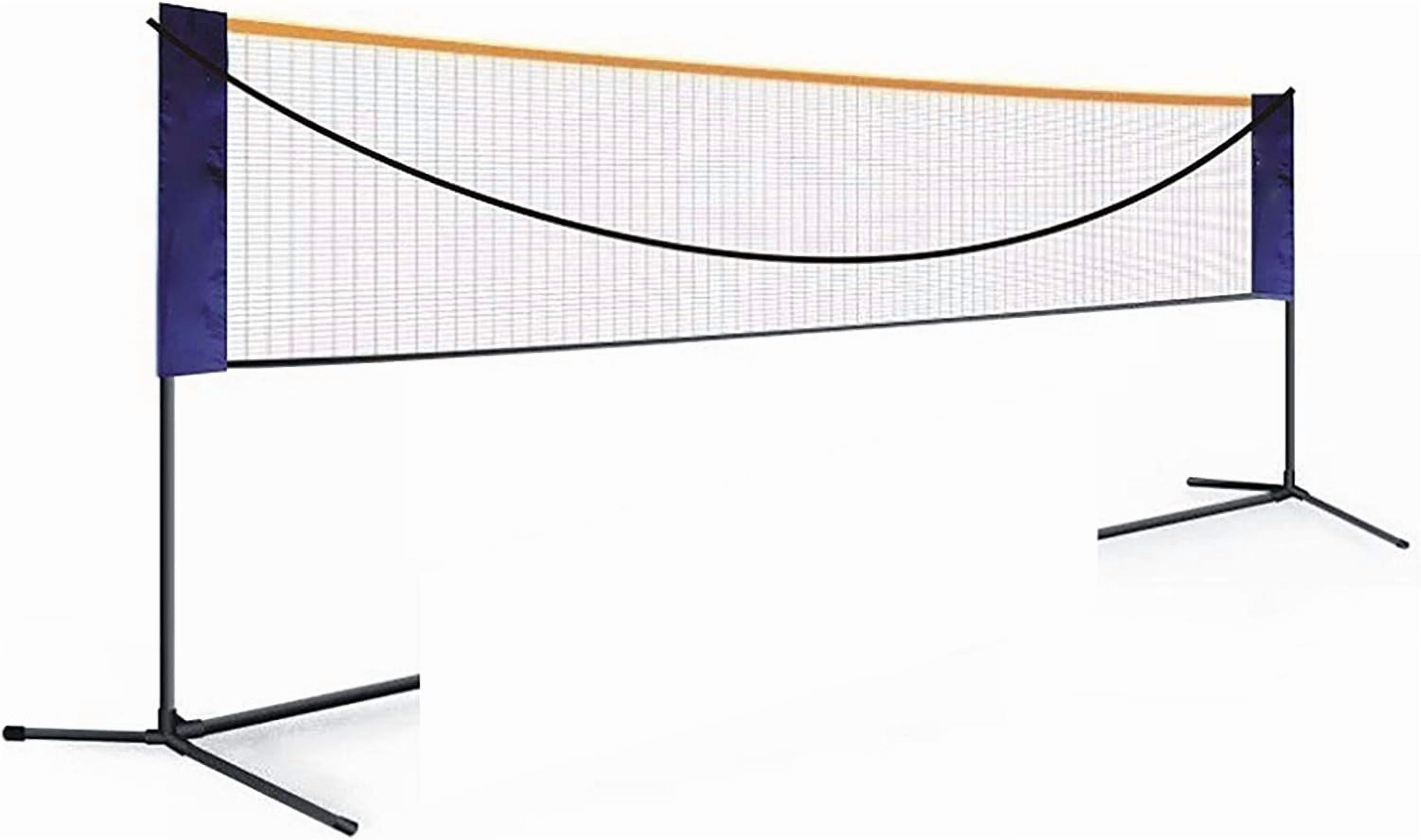 20ft Folding Badminton Net Set, Portable Tennis Net Pickleball Height Adjustable Standard Badminton Net Set Volleyball Nets with Stand/Frame Carry Bag