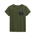 thumbnail image 3 of CCRFTGI 4th of July Shirts for Children Girls 10-12 Short Sleeve Happy USA Flag Summer Patriotic Tunic Blouses 1776 Festival Girls Fashion Tee Top Army Green 9-10 Years, 3 of 5
