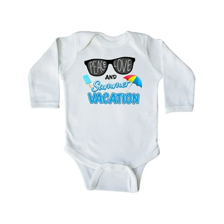 

Inktastic Sunglasses Peace Love And Summer Vacation Gift Baby Boy or Baby Girl Long Sleeve Bodysuit