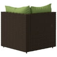 thumbnail image 3 of vidaXL Garden Corner Sofa with Cushions Brown Poly Rattan, 3 of 5