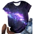 thumbnail image 4 of Title: Galaxy Print Round Womens Shirts Neck Short Sleeve T Basics Women Shirt for Women Long Sleeve Compression Women Long Sleeve Shirts for Women Shirt Shirts for Women, 4 of 4
