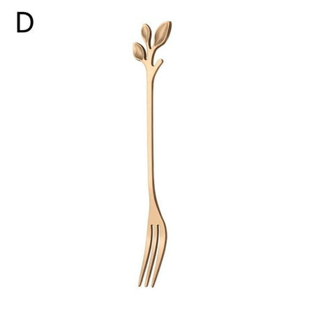 

DEYUESLIVIA Long Handle Spoon/Fork 12cm Stainless Steel Iced Teaspoon Titanium Colorful Plated Spoons for Mixing Tea Milkshake Coffee (Set of 6 A2O3