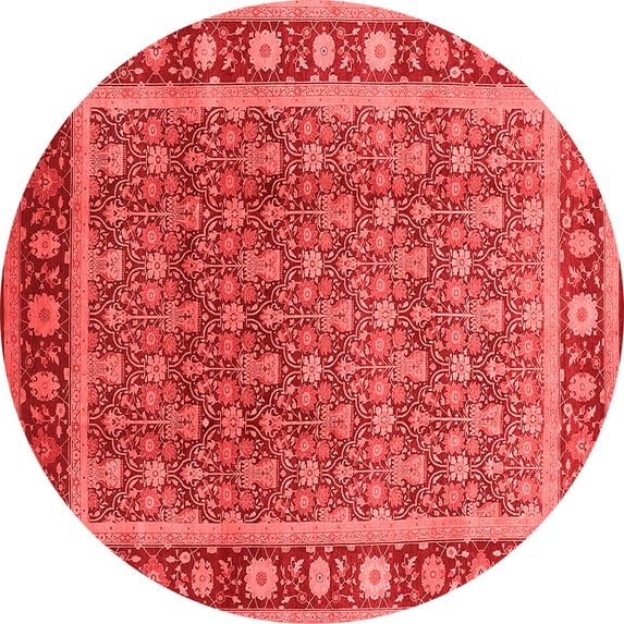 Ahgly Company Indoor Round Oriental Red Traditional Area Rugs, 3' Round