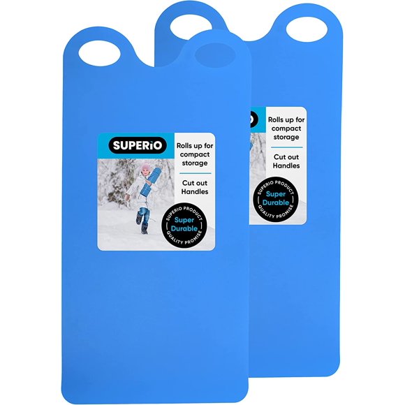 Superio 54" Roll Up Snow Sled for Kids and Adults - Blue (2 pack)