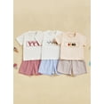 thumbnail image 3 of BemeyourBBs Boy Summer Outfits Chick Embroidery Short Sleeve T-Shirts Plaid Shorts, 3 of 9