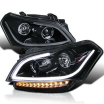 Spec-D Tuning Glossy Black Headlights Compatible with 2010-2011 Kia Soul, Left   Right Pair Headlamps Assembly