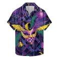 thumbnail image 3 of BiZtdJrK 2025 Men Carnival Costume, Loose Fit Novelty Printed Button Down Hawaiian Shirts Dressy Lapel Tropical Shirt Big and Tall Vacation Beach Tops Multicolor XXL 50 Percent Off Sales Today, 3 of 6