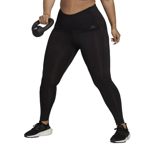 Adidas Women's Hyperglam Full Length Training Tights Plus Size 1X Black