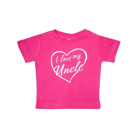 

Inktastic I Love My Uncle in White Chalk Heart Gift Baby Boy or Baby Girl T-Shirt