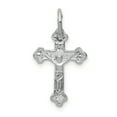 thumbnail image 1 of 14k White Gold Lord Jesus Christ Crucifix Holy Cross Necklace Charm Pendant Religious Inri Budded, 1 of 8