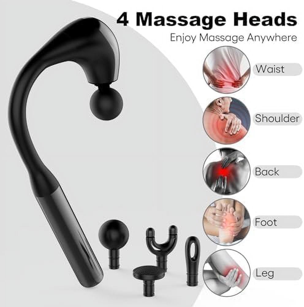 Massage Gun Deep Tissue with Extended Handle Revolutionary U-Shaped Back Massager Body Massager for Neck and Shoulder and Leg