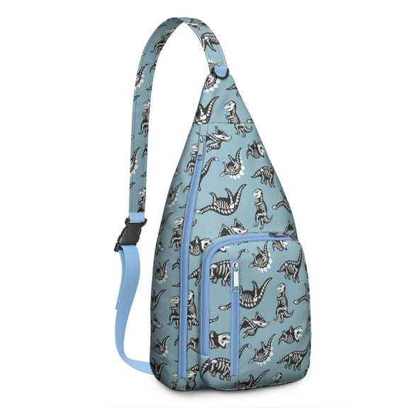 Retro Dinosaur Print Sling Backpack – Lightweight Crossbody Bag for Hiking, Travel & Daily Adventures