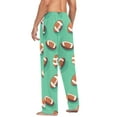 thumbnail image 3 of FORMRS Mens Pajama Pants with Pockets Cotton Sleepwear Lounge Bottoms Sizes S-2XL, Green American Footballs, 3 of 7