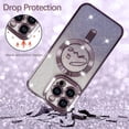 thumbnail image 3 of Magnetic Case  for iPhone 15 Pro Max Glitter Case Luxury Plating Love Heart Compatible with MagSafe Clear Case with Camera Protector Protection Shockproof Cover for Women Girls-Purple, 3 of 12