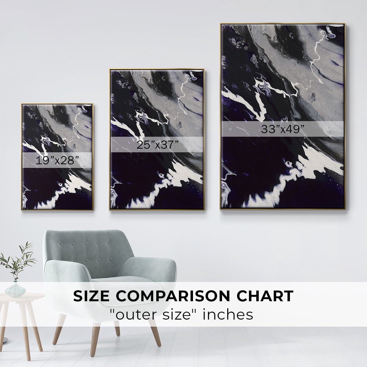 M108 Framed Premium Gallery Wrapped Canvas - Ready to Hang - 27 x 41 - Gold Floating Frame